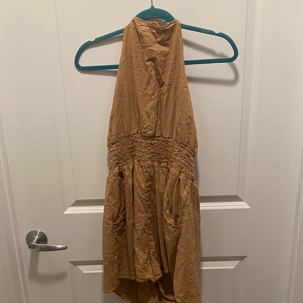 American Eagle Outfitters Camel Halter ROMPER